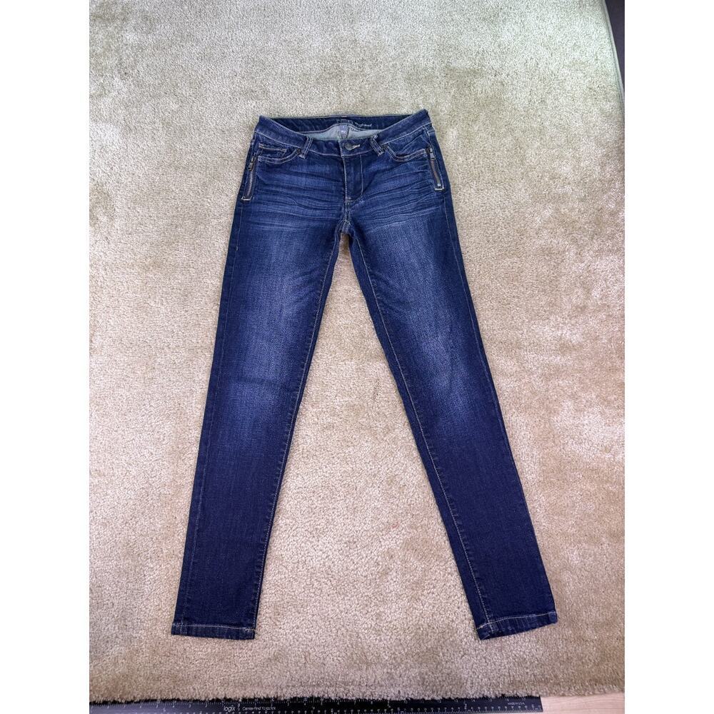 Soho New York Company Women's Jeans Blue Boyfriend Size 0 Zipper Pockets C885